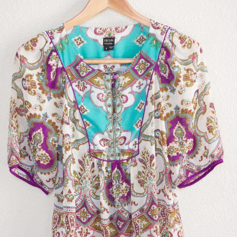 Nicole Miller – Patterned Blouse – Sz. 4